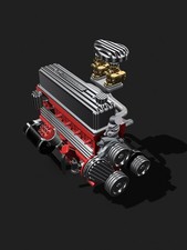 3d Printed Chevy 235 Offy With Dual Strombergs 124-25 Scale