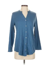 The Company Store Women Blue Long Sleeve Top S