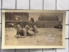 Vintage 1920s Photo Girls Having On Beach &ndash; Suntan Lotion Atlantic City Beach NJ