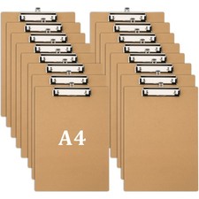 16x A4 Wooden Clipboard Office School Hardboard Writing File Hanging Clip Board