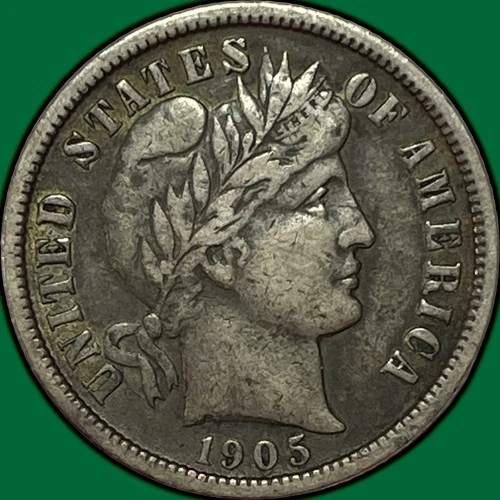 1905 Barber Dime Silver Extremely Fine XF Coin #33535