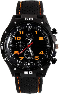 Men'S GT Racer Sport Watch Military Pilot Aviator Army Style Black Silicone Mens
