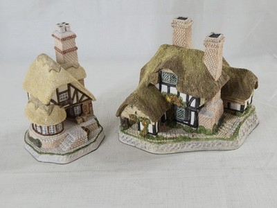 2 David Winter  Moonlight Haven & Audrey Tea Shop (Signed)   1991'' Village House