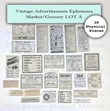 MARKET GROCERY 24pc LOT A Junk Journal Ephemera Paper Pack Vintage Sale Prices
