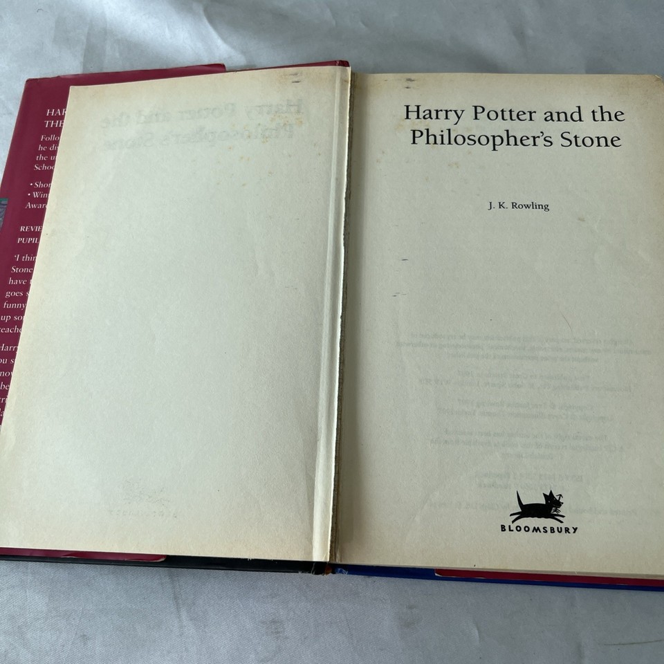 Harry Potter and the Philosopher's Stone Hardcover First Edition 4th