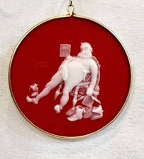 Vintage Hallmark And To All A Good Night NORMAN ROCKWELL Cameo Ornament 1988