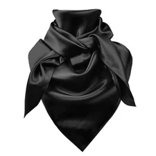 Men's Women's Wild Rag, Western Bandana Cowboy Scarves,Silk Feel Rancher Black