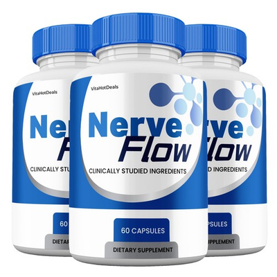 #ad Nerve Flow Capsules Max Strength NerveFlow All Natural Supplement 3 pack $30.70