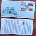 FALKLAND ISLAND SHEPHERD'S HOUSES SET 2003 FDC +NEW ISSUE BROCHURE