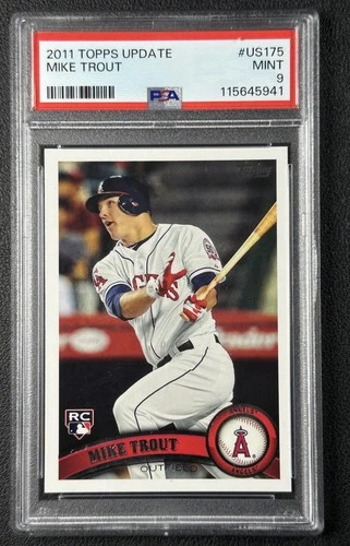 MIKE TROUT PSA 9 2011 TOPPS UPDATE #US175 ROOKIE RC ANGELS 941