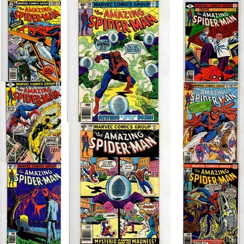 AMAZING SPIDER-MAN 8 BOOK BRONZE LOT #165-189 VF+ 8.5 AVG!