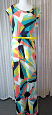 Worthington Colorful Geometric Print Sleeveless Maxi Dress Women's Medium