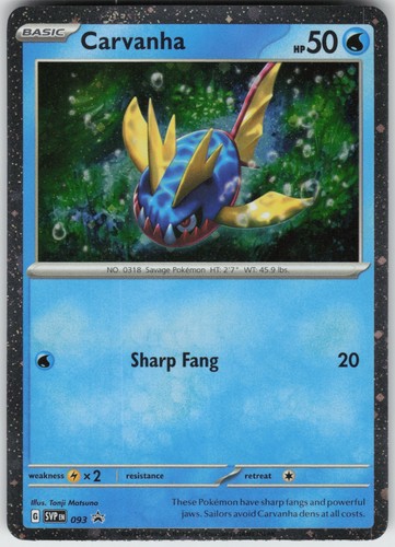 Holo Foil Carvanha 093 Promo SV: Scarlet & Violet Promo Cards