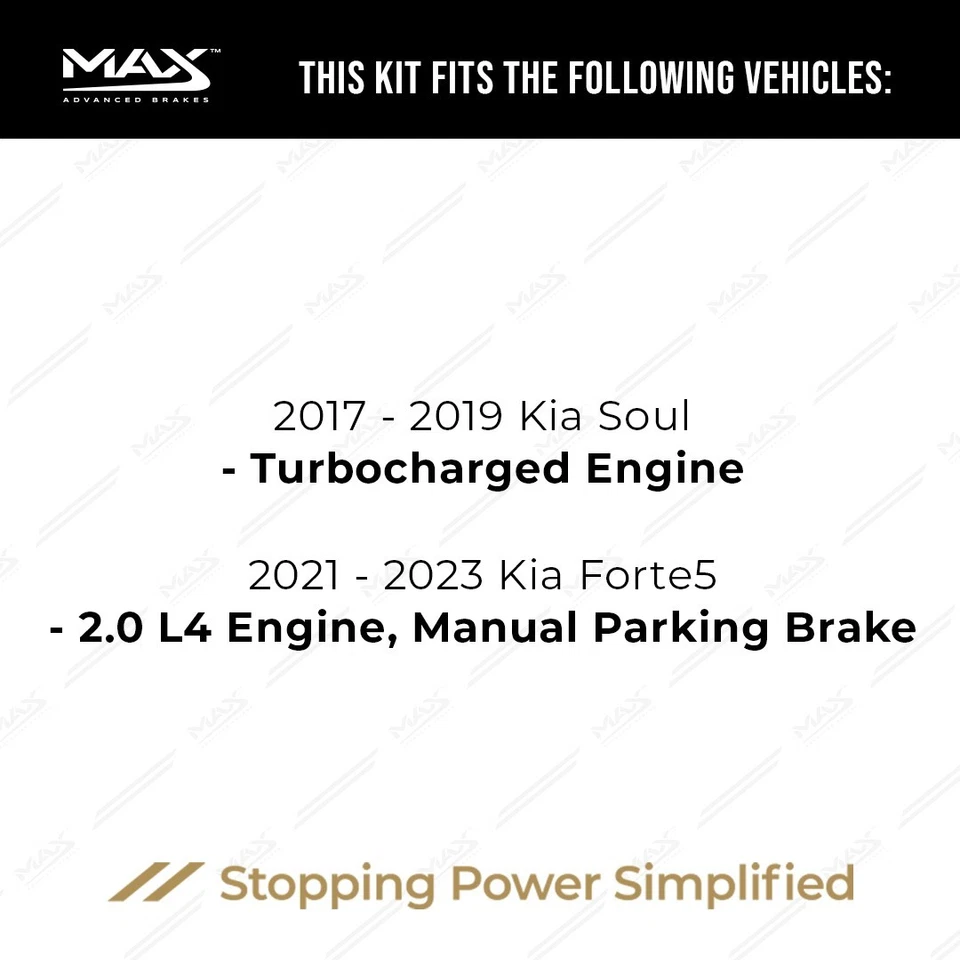 Front & Rear Brake Rotors + Ceramic Pads for 2017-2023 Kia Soul Forte5 Foto 2 de 4