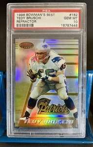 1996 Bowmans Best Refractor Tedy Bruschi #162 Rookie RC PSA 10/ POP 9