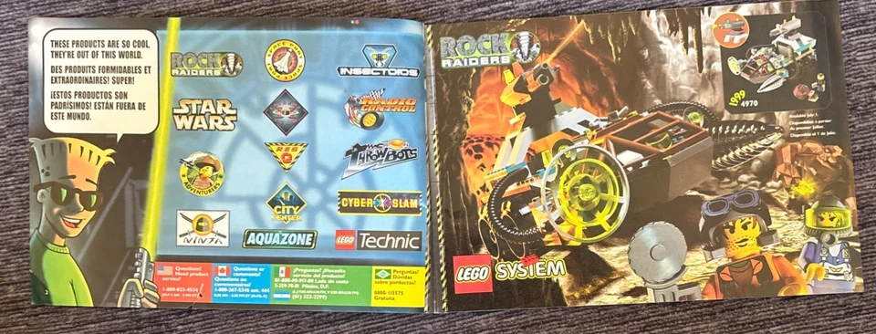 Lego 1999 Vintage Catálogo Folleto 4127018 Star Wars Ninja Rock Raiders Foto 3 de 4