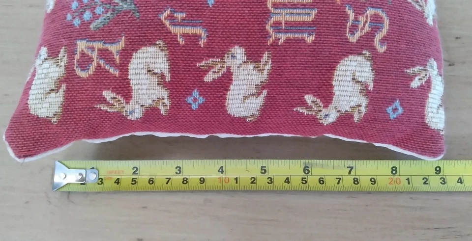 Bunny Rabbit ART de LYS ALMOHADA TAPIZ TEJIDO FRANCÉS PAÍS, 9" X 9" Foto 2 de 4