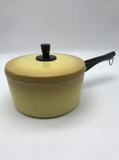 Yellow Kitchen Delight 1 Quart Sauce Pan Aluminum Mid-Century Made In USA