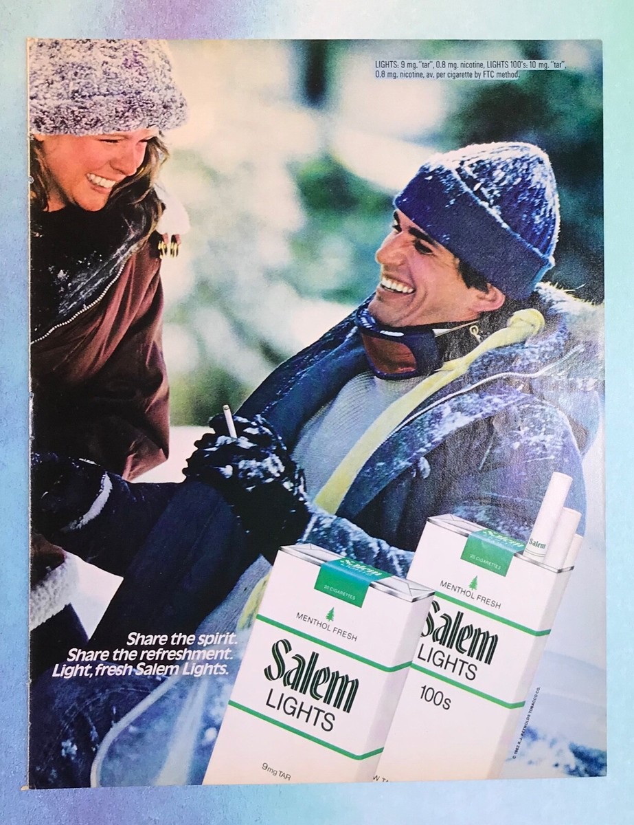vintage 1980 mag print ad SALEM LIGHT Cigarettes smoking tobacco smoke  mancave