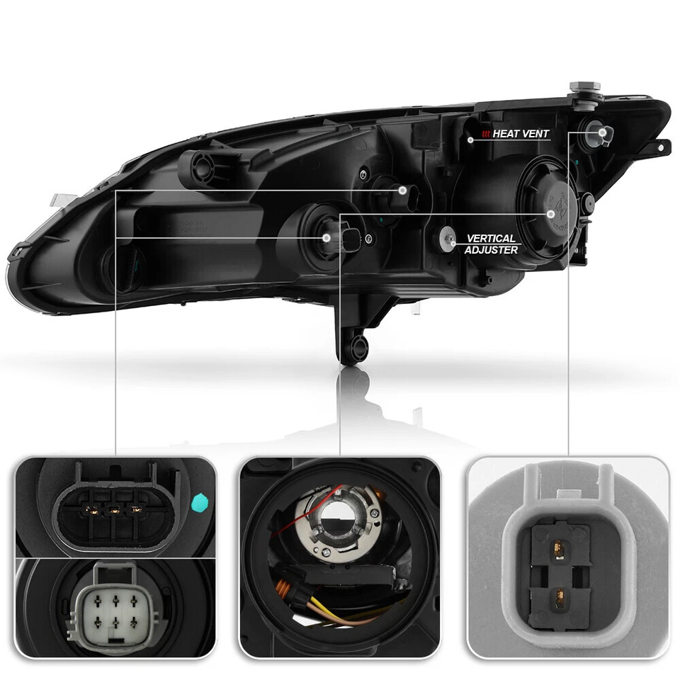 Chrome Projector w/ LED DRL Headlight For 2011-2014 Chrysler 200 Passenger Right Foto 3 de 4