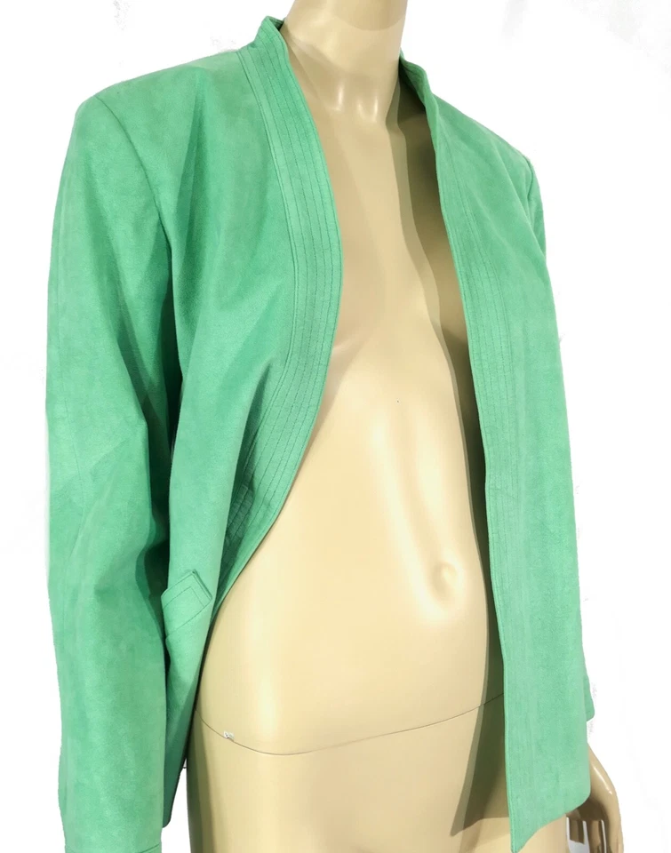 Chaqueta Blazer Swing Vintage Años 70 Ultra Gamuza Verde Menta M Foto 3 de 4