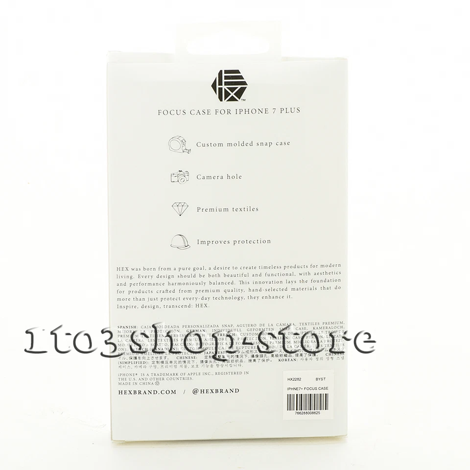 Hex Focus iPhone 7 Plus iPhone 8 Plus Leather Hard Shell Case Snap Cover Black - Image 2 of 4