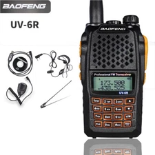 New Walkie Talkie VHF+UHF Dual Band  UV-6R FM Two-Way Radio 5W