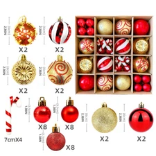 40Pcs Christmas Balls Shatterproof Xmas Tree Ornaments Hanging Balls Decor USA