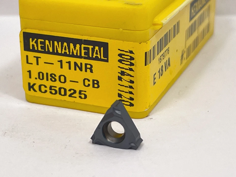 KENNAMETAL LT-11NR 1.0 ISO-CB New Carbide Inserts 1679776 Grade KC5025 10pcs - Image 2 of 2