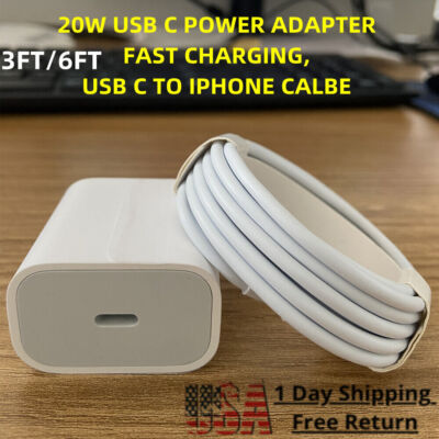 For iPhone 14/13/12/11Pro Max 20W PD New Fast Charger Cable Type-C Power Adapter