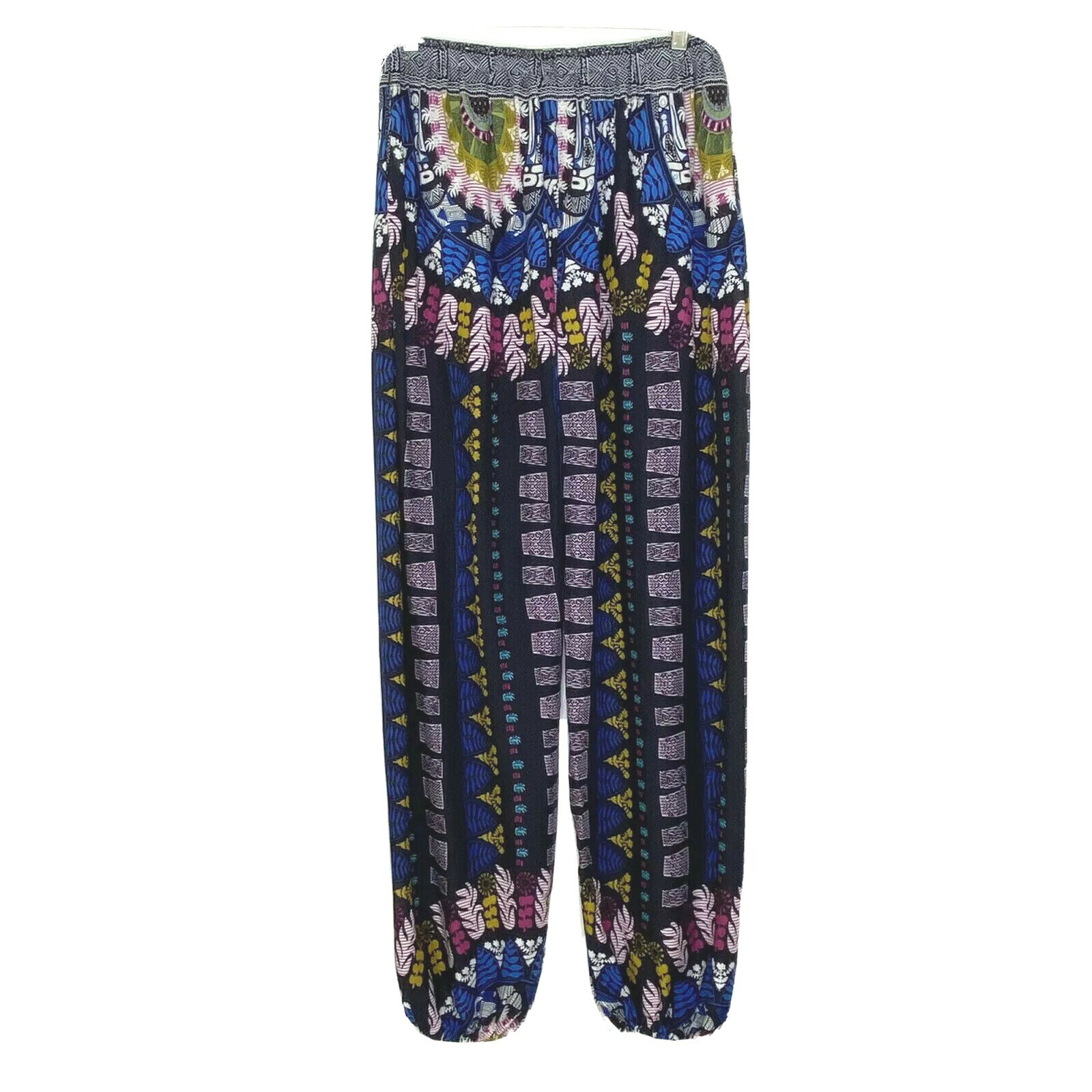Urban Coco Harem Pants Womens size Large Pull On Boho Yoga Multi Color Print image 2
