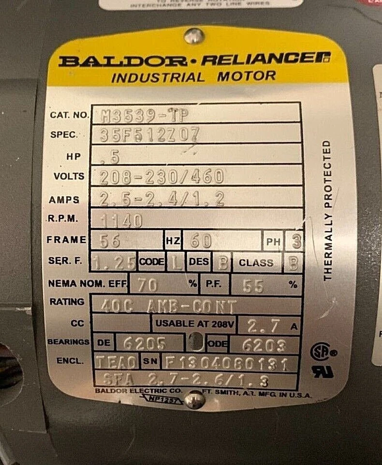 ASEA BROWN BOVERI M3539-TP / M3539TP - See Description - Free Shipping - Image 3 of 3