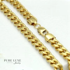 New Gift Men Unisex 24" Gold Stainless Steel Cuban Curb Chain Necklace + Box