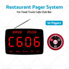 Wireless Restaurant Pager System Suitable for Cafe Club Food Truck 10 Buzzer