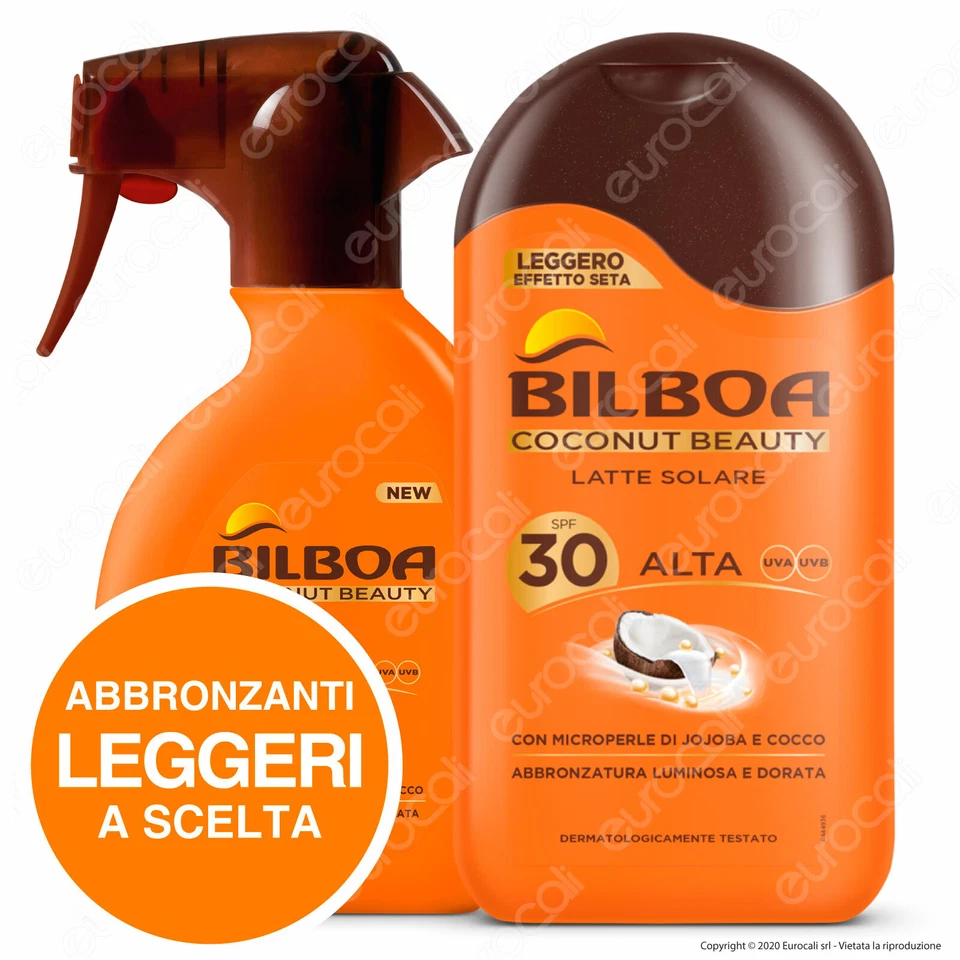 Bilboa Latte Solare Spray Coconut Beauty Pelle Dorata Cocco SPF 30 a Scelta