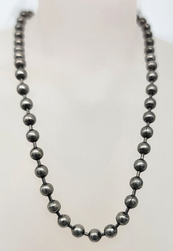 Pewter Silver Tone Metal Ball Chain Necklace 18 Inches 4.5mm Fashion Jewelry