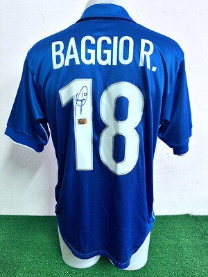 01 Italy Jersey Roberto Baggio Autographed No Match Worn Shirt