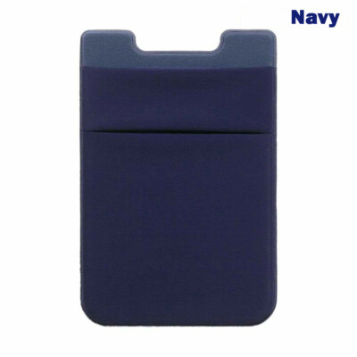 Two Pockets Cell Phone Credit Card Holder Wallet Sticker Key Adhesive Lycra 