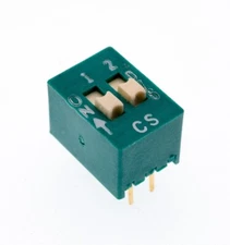 C-H Control Switch, 2 Position 4 Pin SPST Through-Hole DIP Switch, Lot of 5