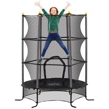 Tappeto Elastico per Bambini con Rete di Sicurezza 3-10 Anni Nero BKJ71M DecHome