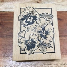 VTG Stampa Rosa Wood Mount Rubber Stamps Floral Frame Card 1998 Craft 91664
