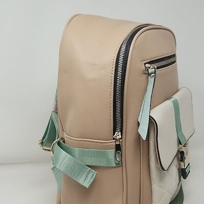Blush pink cream and mint green Backpack purse | eBay display picture 3