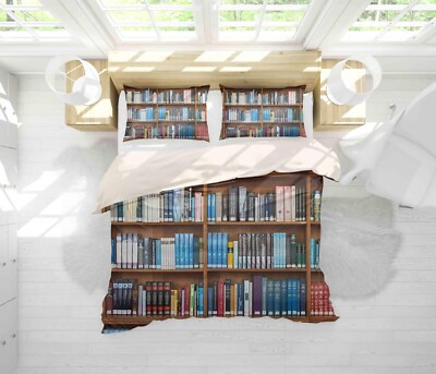3D Bücherregal Muster Quilt Cover Set Bettwäsche Sets Kissenbezüge