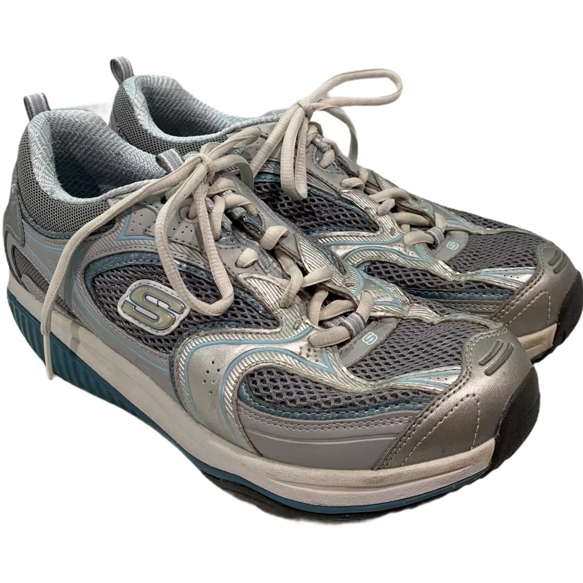 Skechers Shape Ups Toning 8.5 EU 38.5 UK 5.5 Blue Silver | eBay