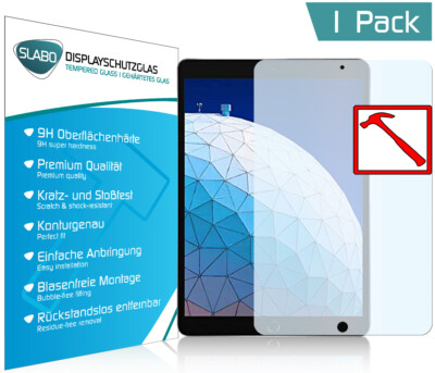 Slabo PREMIUM Panzerfolie für iPad Air | Pro 10.5'' KLAR ''Tempered Glass'' 9H