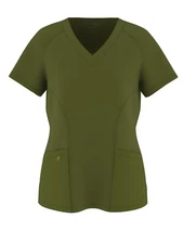 Four Way Solid STRETCH Scrub Uniform V- Neck Top for Ladies 14 Colors