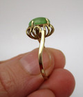 10K Yellow Gold Jade Solitaire Ring Size 6.75-7 [R224] — photo 7