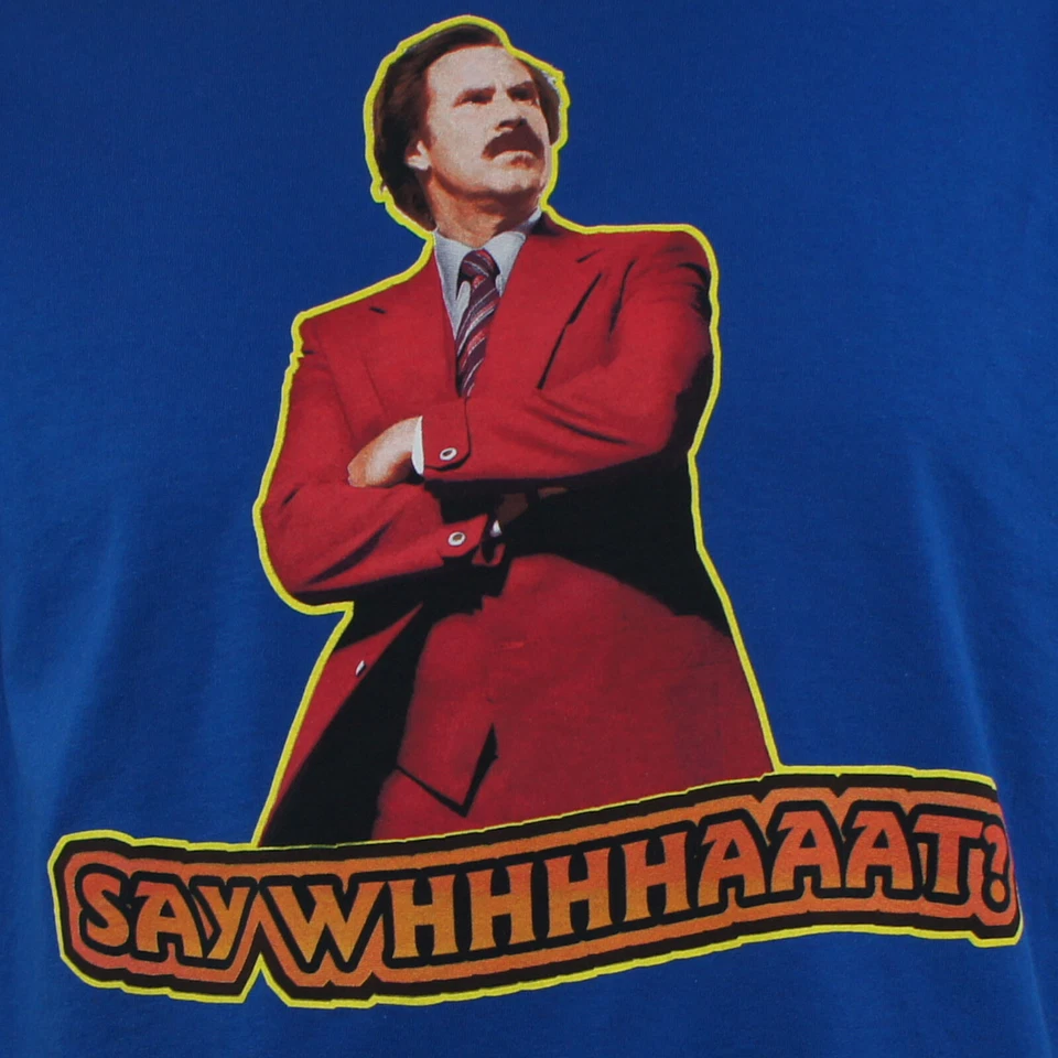 Authentic THE ANCHORMAN 2 Ron Burgundy Self Photo Say What T-Shirt S-3XL NEW - Image 2 of 4