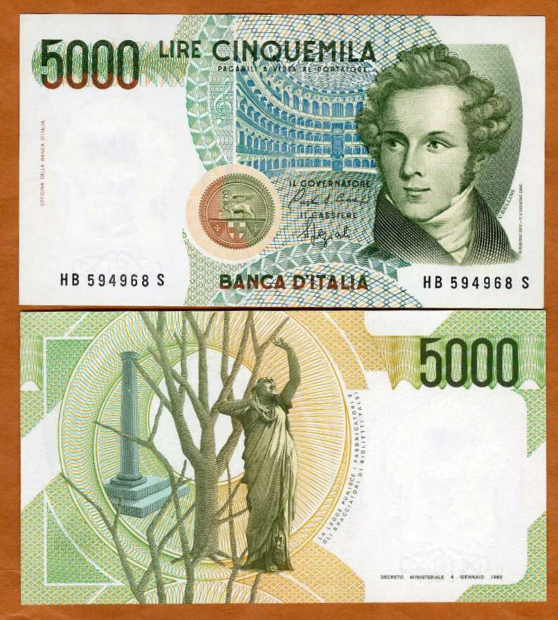 イタリア 10,000リラ ミケランジェロ 1970年