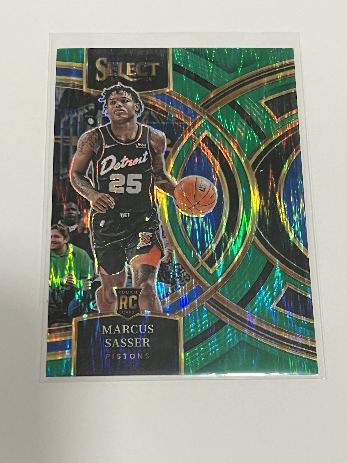 2023-24 PANINI SELECT # 114 MARCUS SASSER GREEN SHOCK PREMIER RC PISTONS